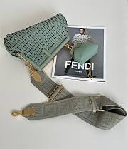 FENDI | First Small Green Interlaced Leather Bag - 1