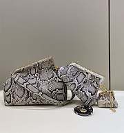 FENDI | First Small Dark Grey Python Leather Bag - 1