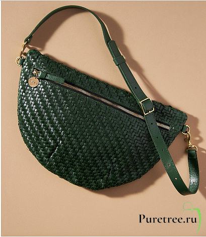 Clare V. | Grande Fanny Evergreen Woven Zig-Zag - 1