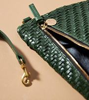 Clare V. | Grande Fanny Evergreen Woven Zig-Zag - 4