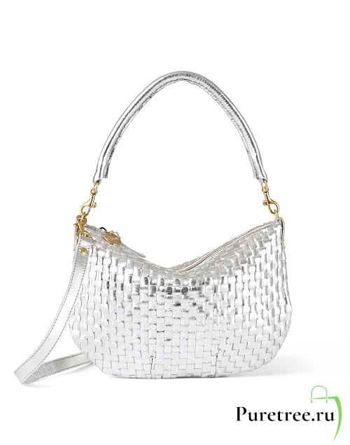 Clare V. | Petit Moyen Silver Leather Messenger Bag - 1