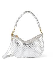 Clare V. | Petit Moyen Silver Leather Messenger Bag - 2