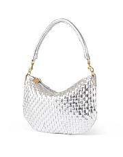 Clare V. | Petit Moyen Silver Leather Messenger Bag - 3