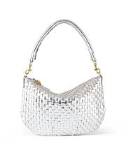 Clare V. | Petit Moyen Silver Leather Messenger Bag - 4