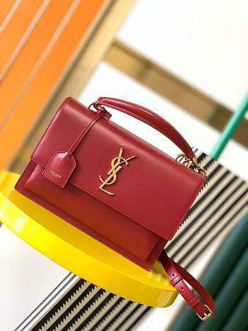 YSL | Saint Laurent Sunset Medium Leather Shoulder Bag In Red