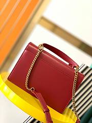 YSL | Saint Laurent Sunset Medium Leather Shoulder Bag In Red - 6