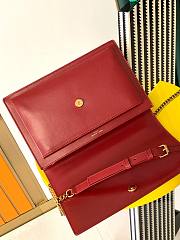 YSL | Saint Laurent Sunset Medium Leather Shoulder Bag In Red - 4