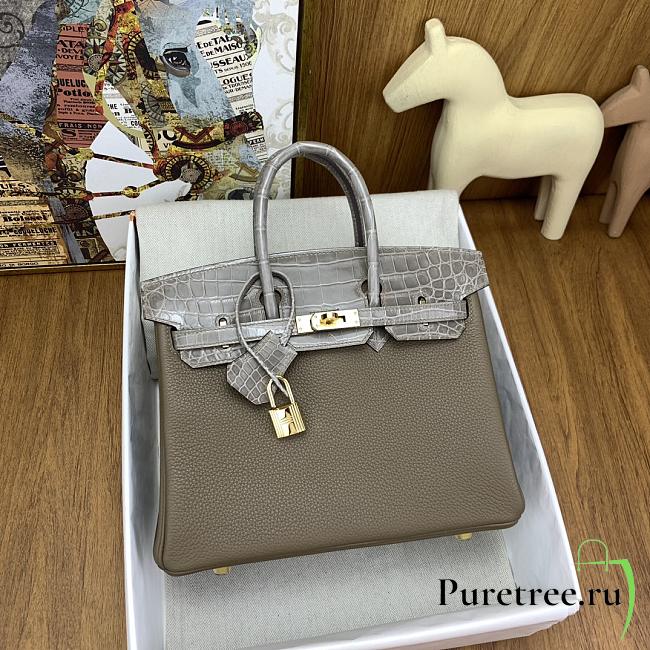 HERMES | Gray Togo Leather Gold Hardware size 25 x 20 x 13 cm - 1