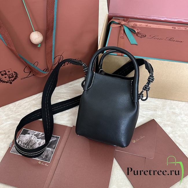 LORO PIANA | Large Bale Bag Smooth Calfskin Black (8000) - 1