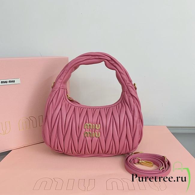 MIUMIU | Wander Matelassé Nappa Leather Hobo Bag Pink - 1