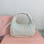 MIUMIU | Wander Matelassé Nappa Leather Hobo Bag White - 1