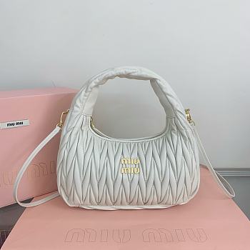 MIUMIU | Wander Matelassé Nappa Leather Hobo Bag White