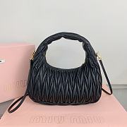 MIUMIU | Wander Matelassé Nappa Leather Hobo Bag Black - 2