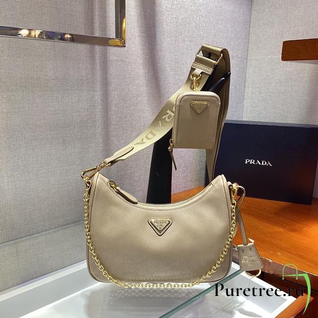 PRADA | Re-Edition 2005 Saffiano Leather Bag In Beige - 1