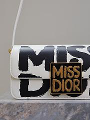 DIOR | Miss Dior Flap Bag White and Black Miss Dior Graffiti Printed Calfskin - 2