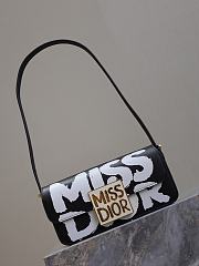 DIOR | Miss Dior Flap Bag Black and White Miss Dior Graffiti Printed Calfskin - 2