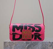 DIOR | Fuchsia and Black Miss Dior Graffiti Printed Calfskin Pink & Black - 1