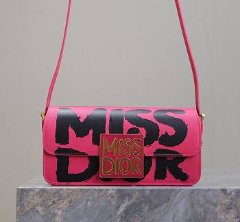 DIOR | Fuchsia and Black Miss Dior Graffiti Printed Calfskin Pink & Black