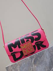 DIOR | Fuchsia and Black Miss Dior Graffiti Printed Calfskin Pink & Black - 6