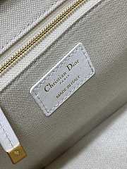 DIOR | Dioramour Small Dior Book Tote White Embroidery with Black and Red Je Vous Adore Motif and White Calfskin - 4