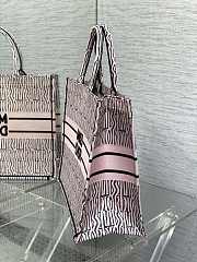 DIOR | Large Dior Book Tote White and Pale Pink Miss Dior Allover Embroidery - 6