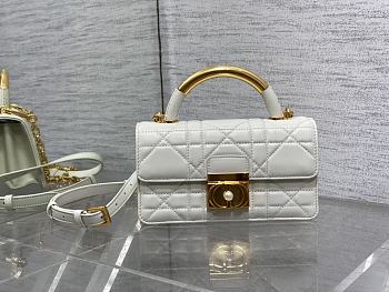 DIOR | Mini Ange Bag Latte Macrocannage Lambskin