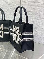 DIOR | Medium Book Tote Black and White Miss Dior Graffiti Embroidery - 6