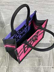 DIOR | Book Tote Two-Tone Fuchsia and Purple Miss Dior Graffiti Embroidery - 5