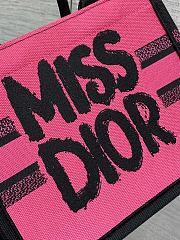 DIOR | Book Tote Two-Tone Fuchsia and Purple Miss Dior Graffiti Embroidery - 4