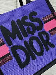 DIOR | Book Tote Two-Tone Fuchsia and Purple Miss Dior Graffiti Embroidery - 3