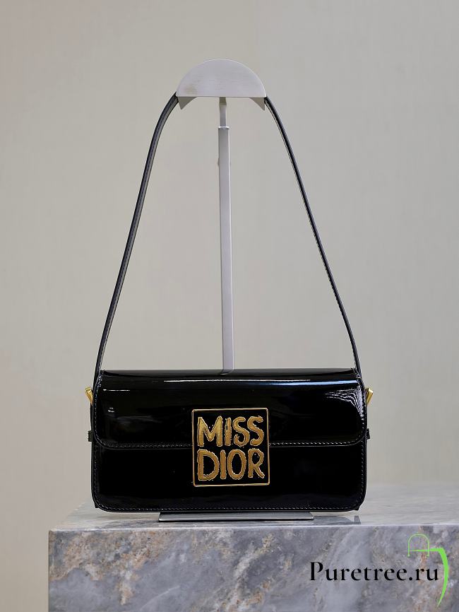 DIOR | Miss Flap Bag Black Patent Calfskin - 1