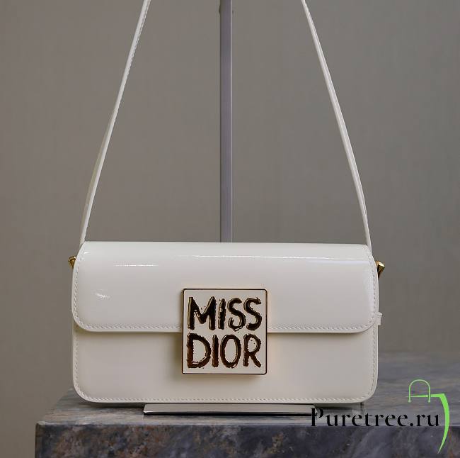 DIOR | Miss Flap Bag White Patent Calfskin - 1