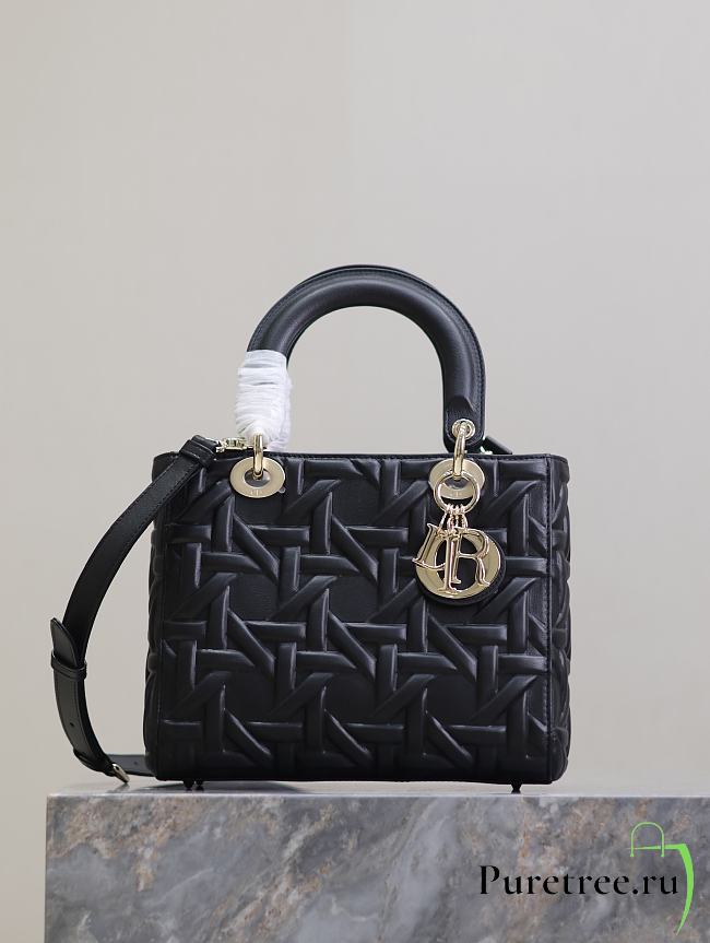 DIOR | Small Lady Bag Black Graphic Cannage Calfskin - 1