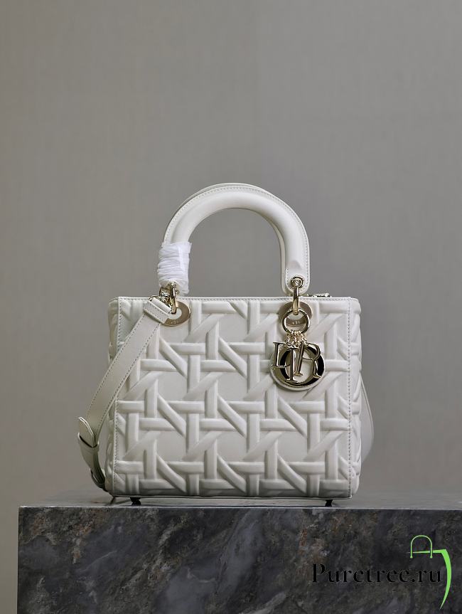 DIOR | Small Lady Bag White Graphic Cannage Calfskin - 1