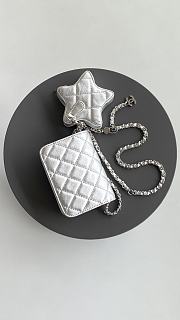 CHANEL | Coolest Bag! Mini Flap Patent Bag & Star Coin Purse In Silver - 5