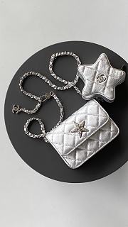 CHANEL | Coolest Bag! Mini Flap Patent Bag & Star Coin Purse In Silver - 2