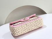 CHANEL | 24C Hand-Woven CF Bag Pink & Beige  - 3