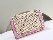 CHANEL | 24C Hand-Woven CF Bag Pink & Beige  - 4