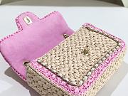 CHANEL | 24C Hand-Woven CF Bag Pink & Beige  - 2