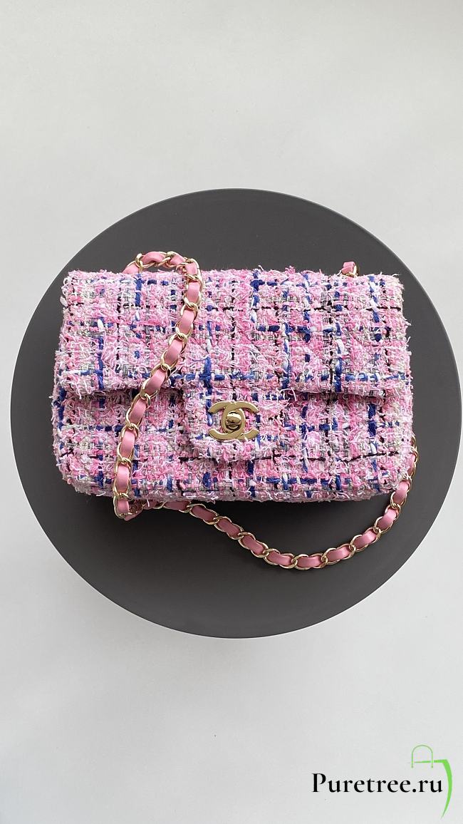 CHANEL |  Tweed Rectangular Mini Flap Bag In Pink - 1