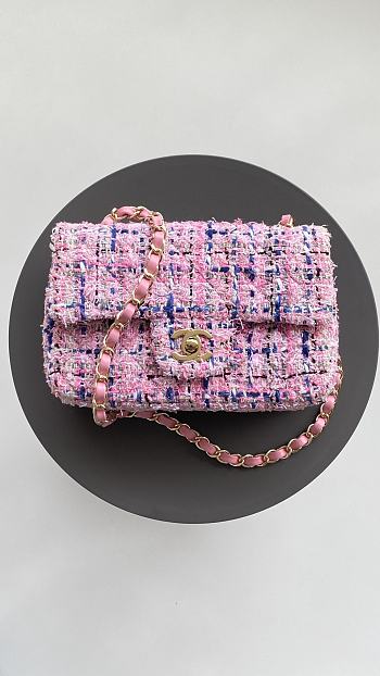 CHANEL |  Tweed Rectangular Mini Flap Bag In Pink