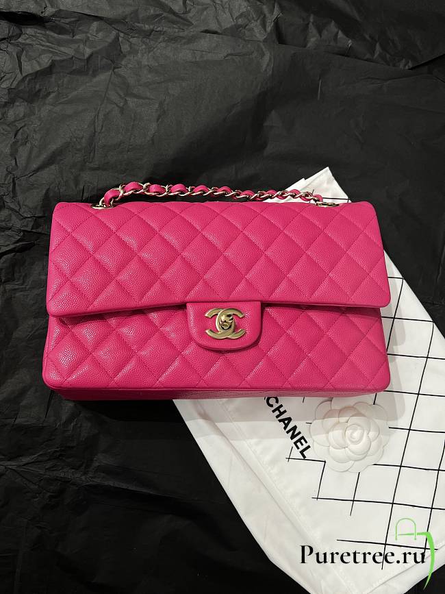 CHANEL | Pink Classic Quilted Caviar Medium - 1