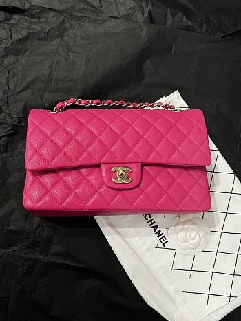 CHANEL | Pink Classic Quilted Caviar Medium