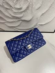 CHANEL | Blue Classic Quilted Caviar Medium - 1