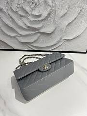 CHANEL | Gray Classic Quilted Caviar Medium - 6