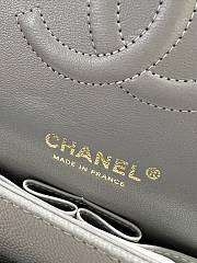 CHANEL | Gray Classic Quilted Caviar Medium - 5