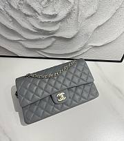 CHANEL | Gray Classic Quilted Caviar Medium - 1