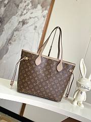 LOUIS VUITTON | Neverfull Bandoulière Inside Out MM Monogram Brown Woven Fabric Rose M12257 - 5