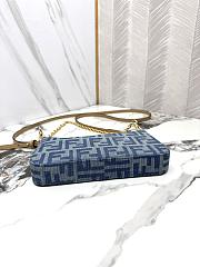 FENDI | Baguette FF Jacquard Chained Denim Pouch - 6