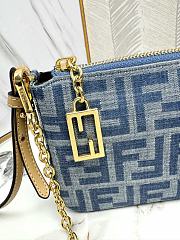 FENDI | Baguette FF Jacquard Chained Denim Pouch - 5